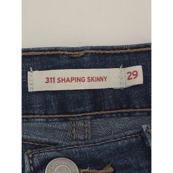Polished Casual Levi’s Jeans 311 Shaping Skinny W29 L28 Dark Wash Raw Hem Ankle - Picture 5 of 15
